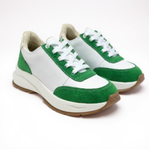 Deportivo en Cuero - Irina 01 Blanco x Verde